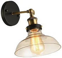 Бра лофт 386-521-01 Velante прозрачный 1 лампа, основание бронзовое чёрное в стиле лофт 