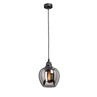 Светильник подвесной V4251-9/1S Vitaluce серый чёрный 1 лампа, основание чёрное в стиле лофт 