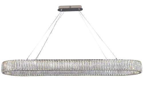 Люстра подвесная LED 8240/140 oval Newport прозрачная на 1 лампа, основание хром в стиле американский современный классический 