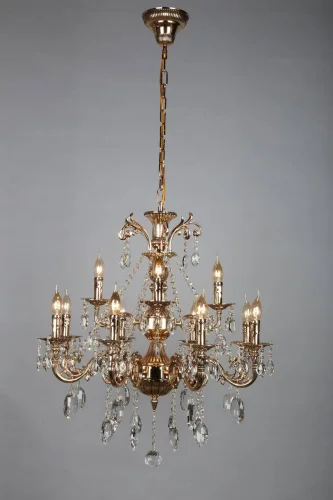 Люстра подвесная Aosta OML-78903-12 Omnilux без плафона на 12 ламп, основание золотое в стиле классический  фото 7