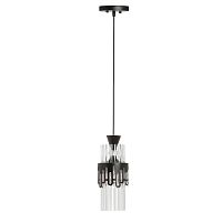 Светильник подвесной Соло 112010701 DeMarkt прозрачный 1 лампа, основание чёрное в стиле современный 