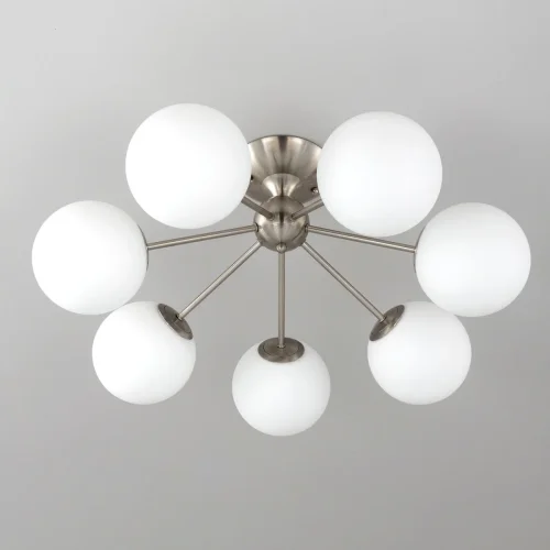 Люстра потолочная Томми CL102174 Citilux белая на 7 ламп, основание матовое хром в стиле современный шар фото 4
