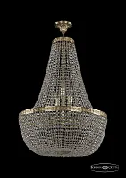 Люстра потолочная хрустальная 19051/H2/55IV G Bohemia Ivele Crystal прозрачная на 12 ламп, основание золотое в стиле классический sp