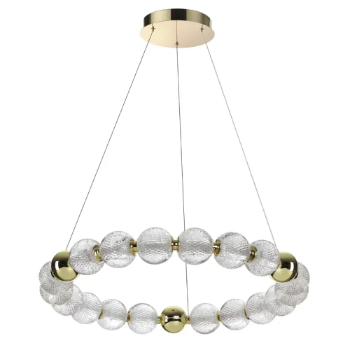 Люстра подвесная LED Crystal 5008/60L Odeon Light прозрачная на 1 лампа, основание золотое в стиле современный шар фото 3