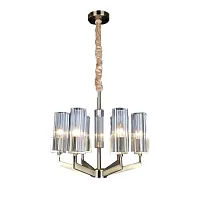 Люстра подвесная Ledro OML-69903-06 Omnilux прозрачная на 6 ламп, основание бронзовое в стиле классический Люстра подвесная Ledro OML-69903-06 Omnilux прозрачная на 6 ламп, основание бронзовое в стиле классический