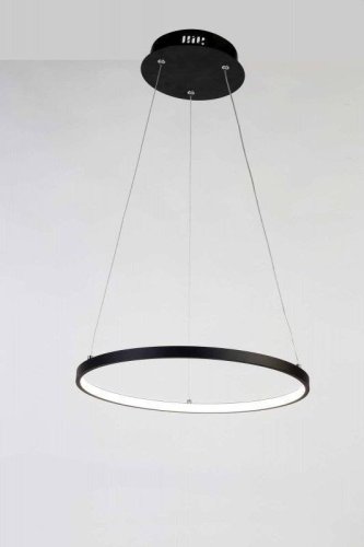 Люстра подвесная LED Giro 1764-4P Favourite чёрная на 1 лампа, основание чёрное в стиле модерн кольца