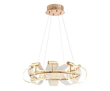 Люстра подвесная LED Ранни 08037-50,37 Kink Light прозрачная на 6 ламп, основание золотое в стиле хай-тек современный 