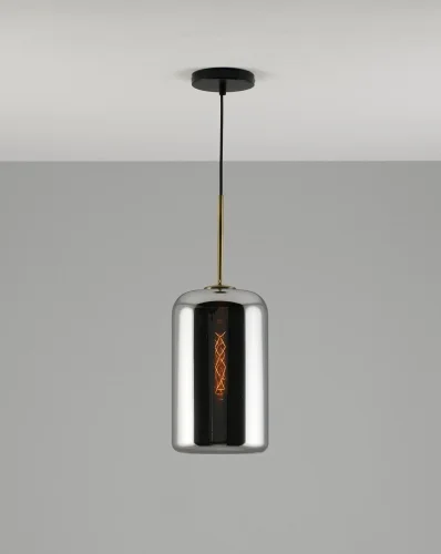 Светильник подвесной Scrum V2142-P Moderli чёрный 1 лампа, основание чёрное в стиле современный лофт  фото 2