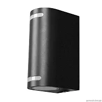 Настенный светильник Stema 100012/B LOFT IT уличный IP54 чёрный 2 лампы, плафон чёрный в стиле современный хай-тек GU10