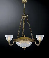 Люстра подвесная L 6252/3+3  Reccagni Angelo белая на 6 ламп, основание античное бронза в стиле классический 