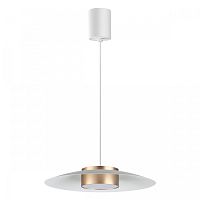 Светильник подвесной LED Pilz 358895 Novotech белый золотой 1 лампа, основание белое в стиле современный минимализм 