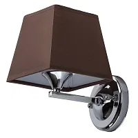 Бра Конрад 667020701 DeMarkt коричневый 1 лампа, основание серое хром в стиле современный 