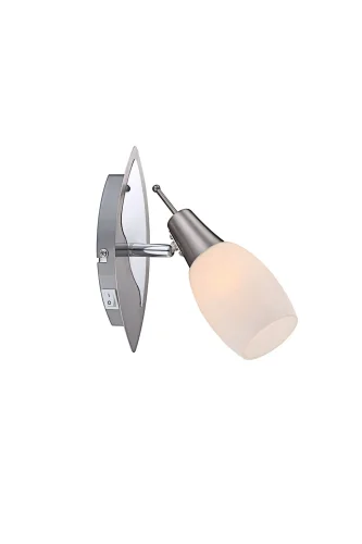Бра с выключателем Gillian 54983-1 GLOBO белый на 1 лампа, основание матовое никель в стиле современный 
