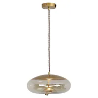 Светильник подвесной LED Acquario LSP-8357 Lussole прозрачный 1 лампа, основание матовое золото в стиле современный выдувное