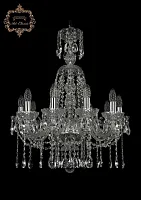Люстра подвесная хрустальная 11.12.10.195.XL-68.Cr.Sp Bohemia Art Classic прозрачная на 10 ламп, основание хром в стиле классический 