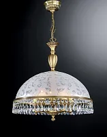 Люстра подвесная  L 6200/48 Reccagni Angelo белая на 5 ламп, основание античное бронза в стиле классический 