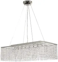 Люстра подвесная хрустальная Milano E 1.5.70X25.101 NT Arti Lampadari прозрачная на 8 ламп, основание никель в стиле арт-деко 