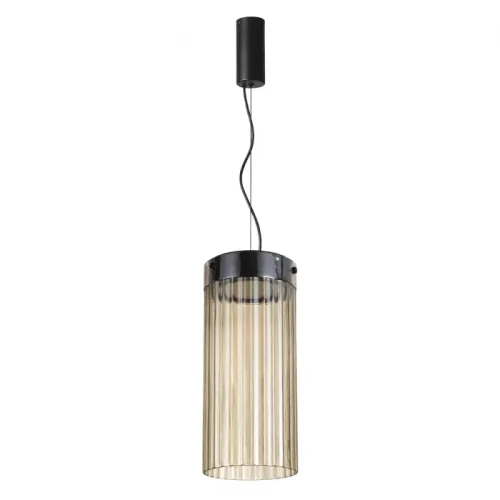 Светильник подвесной LED Pillari 5047/10L Odeon Light янтарный 1 лампа, основание чёрное в стиле современный 