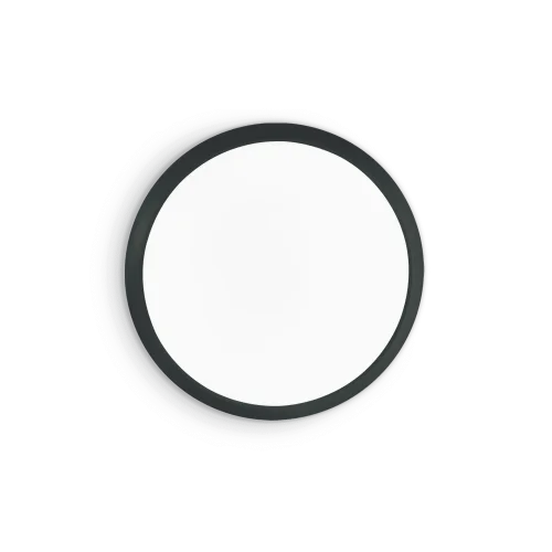 Светильник потолочный LED GEMMA PL D40 NERO Ideal Lux белый 1 лампа, основание чёрное в стиле современный 