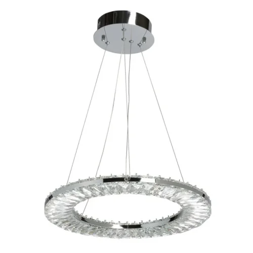Люстра подвесная LED с пультом Гослар 498016101 MW-Light прозрачная на 1 лампа, основание хром в стиле классический с пультом кольца фото 2
