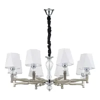 Люстра подвесная 672/8S Nickel Escada белая на 8 ламп, основание никель в стиле современный Люстра подвесная 672/8S Nickel Escada белая на 8 ламп, основание никель в стиле современный