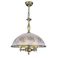 Люстра подвесная  L 6002/48 Reccagni Angelo белая прозрачная на 5 ламп, основание античное бронза в стиле классический 