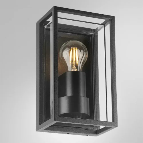 Настенный светильник Marfik A2322AL-1BK Arte Lamp уличный IP65 чёрный 1 лампа, плафон прозрачный в стиле классический E27 фото 3