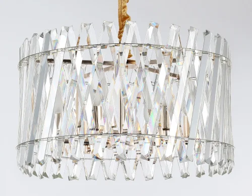 Люстра подвесная TR5063 Ambrella light прозрачная на 6 ламп, основание золотое в стиле классический современный  фото 5