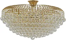Люстра потолочная хрустальная Empoli E 1.2.80.100 G Arti Lampadari прозрачная на 16 ламп, основание золотое в стиле классический 