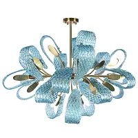 Люстра потолочная Lirio 10214/1000 LOFT IT голубая на 24 лампы, основание золотое в стиле модерн 