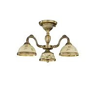 Люстра потолочная  PL 6228/3 Reccagni Angelo жёлтая на 3 лампы, основание античное бронза в стиле классический 
