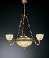 Люстра подвесная  L 6358/3+3 Reccagni Angelo жёлтая на 6 ламп, основание золотое в стиле классический 