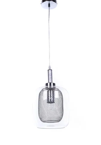 Светильник подвесной Bessa LDP 11337 SL Lumina Deco прозрачный серебряный 1 лампа, основание серебряное в стиле современный лофт  фото 2