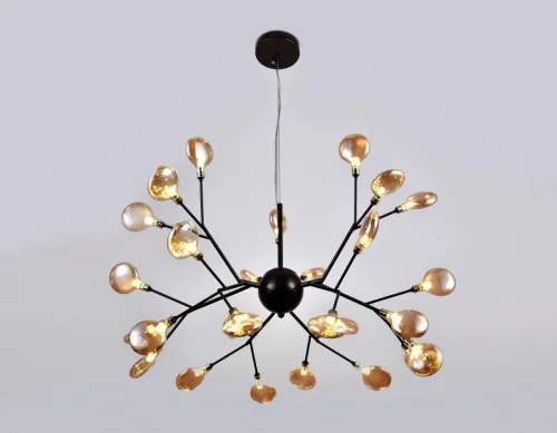 Люстра потолочная TR3013 Ambrella light янтарная на 27 ламп, основание коричневое в стиле современный ветви фото 2