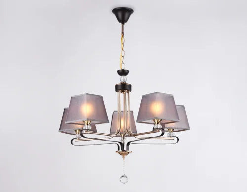 Люстра подвесная TR4616 Ambrella light коричневая на 5 ламп, основание коричневое в стиле современный  фото 3