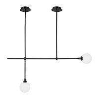 Светильник подвесной Lingdal V5093-2P Moderli белый 2 лампы, основание чёрное в стиле современный шар