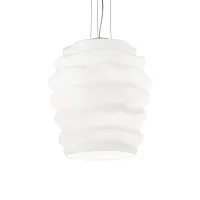 Светильник подвесной KARMA SP1 BIG Ideal Lux белый 1 лампа, основание хром в стиле современный 