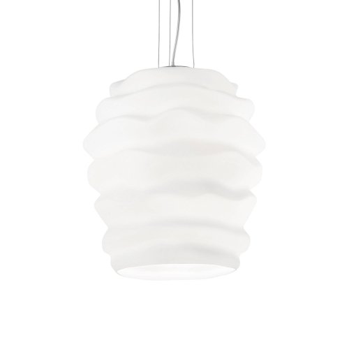 Светильник подвесной KARMA SP1 BIG Ideal Lux белый 1 лампа, основание хром в стиле современный 
