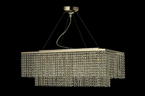 Люстра подвесная хрустальная Milano E 1.5.70X25.502 N Arti Lampadari прозрачная на 8 ламп, основание никель в стиле арт-деко  фото 2