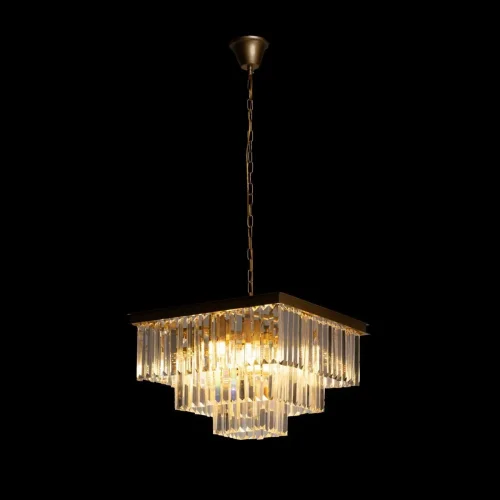 Люстра подвесная Prism 10019/500S LOFT IT прозрачная на 6 ламп, основание золотое в стиле классический  фото 4