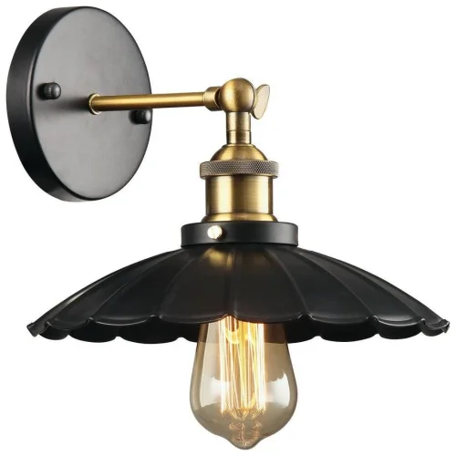 Бра лофт 385-521-01 Velante чёрный на 1 лампа, основание бронзовое чёрное в стиле лофт 