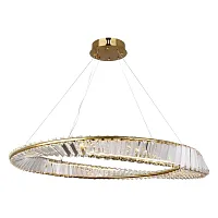 Люстра подвесная LED Kent LSP-7120 Lussole прозрачная на 1 лампа, основание бронзовое в стиле модерн кольца