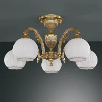 Люстра потолочная  PL 8820/5 Reccagni Angelo белая на 5 ламп, основание золотое в стиле классический 