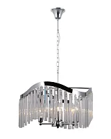Люстра подвесная Wave V10772-6P Moderli прозрачная на 6 ламп, основание хром в стиле модерн классика 