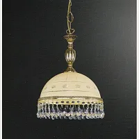 Светильник подвесной L 7103/28 Reccagni Angelo бежевый 1 лампа, основание золотое в стиле классический 
