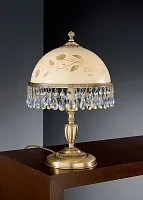 Настольная лампа P 6206 M Reccagni Angelo бежевая 2 лампы, основание античное бронза хрусталь металл в стиле классический 