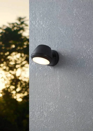 Настенный светильник Nivarolo 900675 Eglo уличный IP44 чёрный 1 лампа, плафон чёрный в стиле минимализм современный GU10 фото 3
