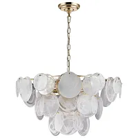Люстра подвесная Elegantly 2139/03/18P Stilfort прозрачная на 18 ламп, основание золотое в стиле современный Люстра подвесная Elegantly 2139/03/18P Stilfort прозрачная на 18 ламп, основание золотое в стиле современный