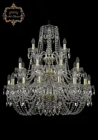 Люстра подвесная хрустальная 11.11.16+8+4.300.3d.Gd.Sp Bohemia Art Classic прозрачная на 28 ламп, основание золотое в стиле классический Люстра подвесная хрустальная 11.11.16+8+4.300.3d.Gd.Sp Bohemia Art Classic прозрачная на 28 ламп, основание золотое в стиле классический
