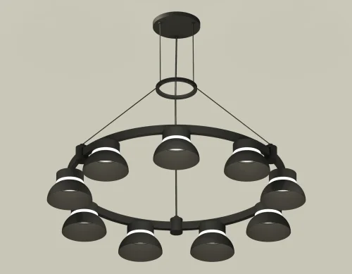 Светильник подвесной XR92051701 Ambrella light чёрный 9 ламп, основание чёрное в стиле хай-тек современный 